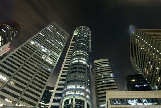 singapore night business district