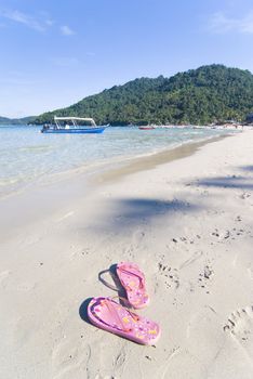 beach with slippers