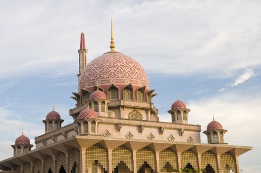 putrajaya mosque,landmark of malaysia during sunset