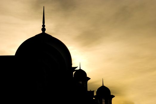 mosque silhouette during sunset