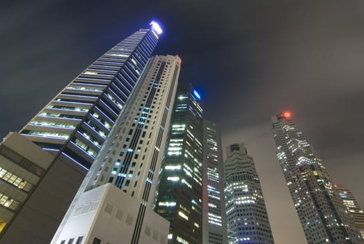 singapore night business district