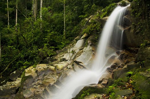 green waterfall