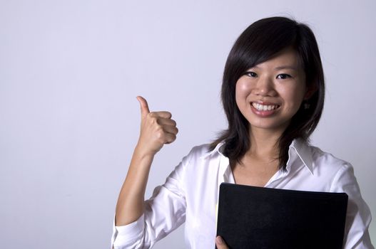 asian business women having a thought