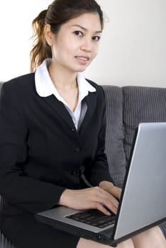 asian business women with laptop