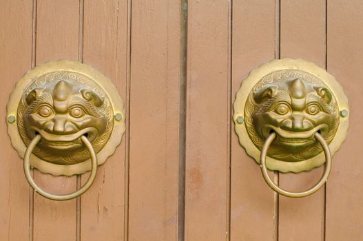 beautiful chinese asian decor lock on a door