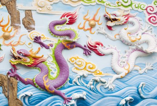close up photo of traditional chinese dragon on wall