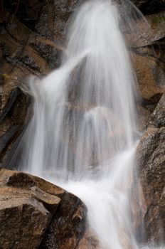 close up shop of slow shutter green waterfall