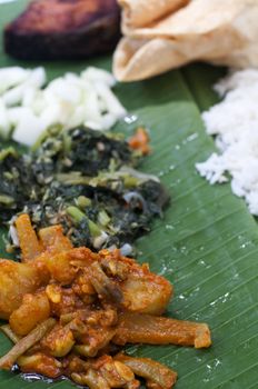 famous south indian banana leaf meal