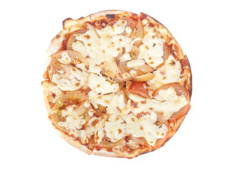 isolated single margharita pizza