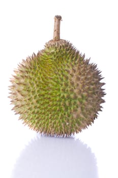 close up durian shot with isolated white background 