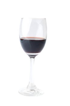 isolated red wine glass with white background