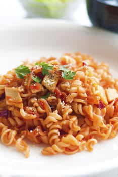 close up shot of tomato pasta