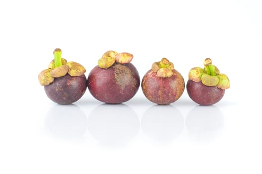 mangosteen fruit  with white background