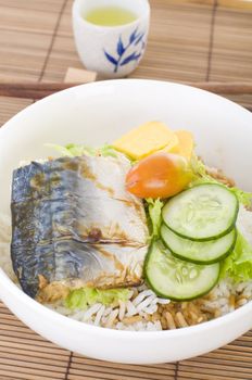 japanese bento set on dining table with chopstick