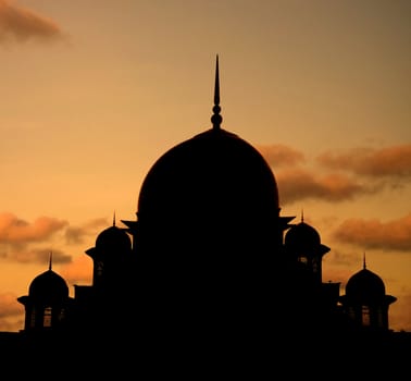 mosque silhoutte during sunset