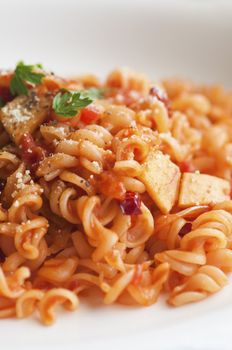 close up shot of tomato pasta