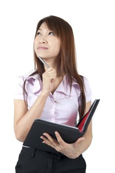 asian business woman having a thought