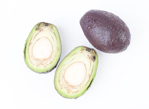 isolated avocadoes