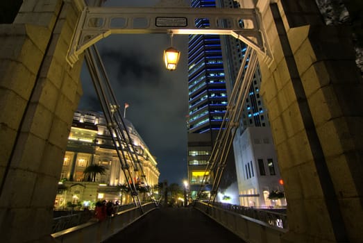 nightline of singapore business district