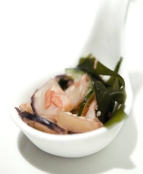Close up on delicious Japanese foods sashimi 