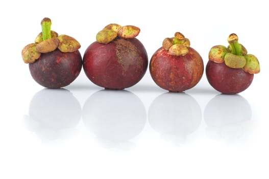 mangosteen with white background