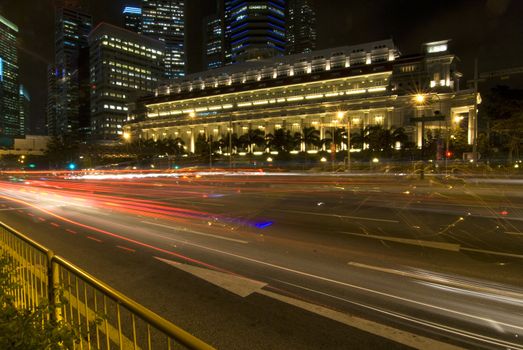 singapore night business district