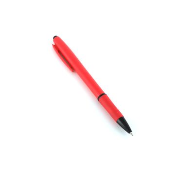 Red ball-point pen over white