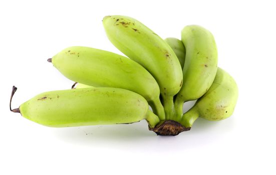 green banana with white background