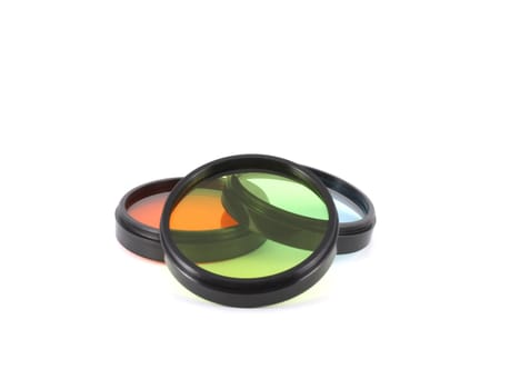 Filter for lenses on white background