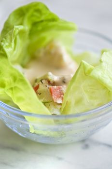 close up shot of healthy salad