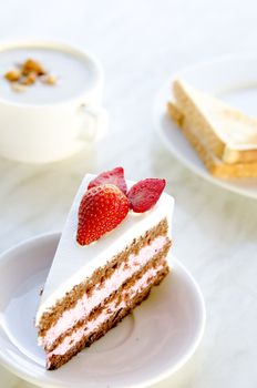 strawberry cake in the morning