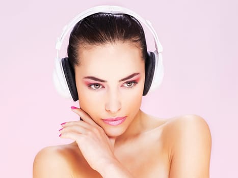 Pretty woman with headphones