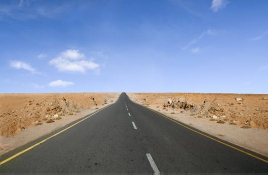 neverending lone desert road