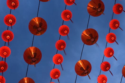 photo of chinese lanterns in rows