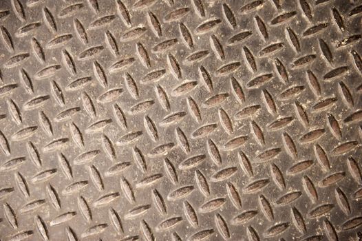 Steel herringbone pattern on a slight angle