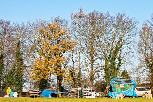 A traveller site in the UK in winter 2012