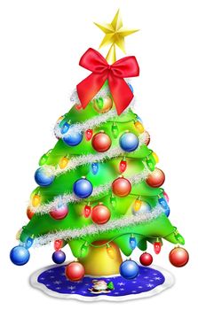 Whimsical Cartoon Christmas Tree