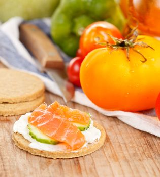 fresh vegetables and oatmeal cookies