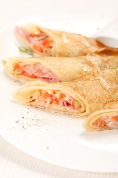 Pancakes with Salmon