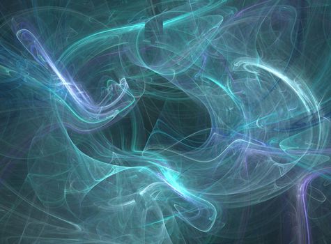 abstract fractal image looking like blue smoke. 
