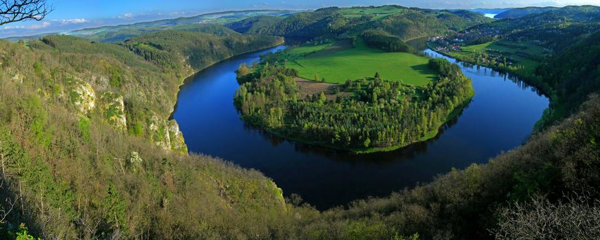 Horseshoe bend of the river Vltava in the Czech republic