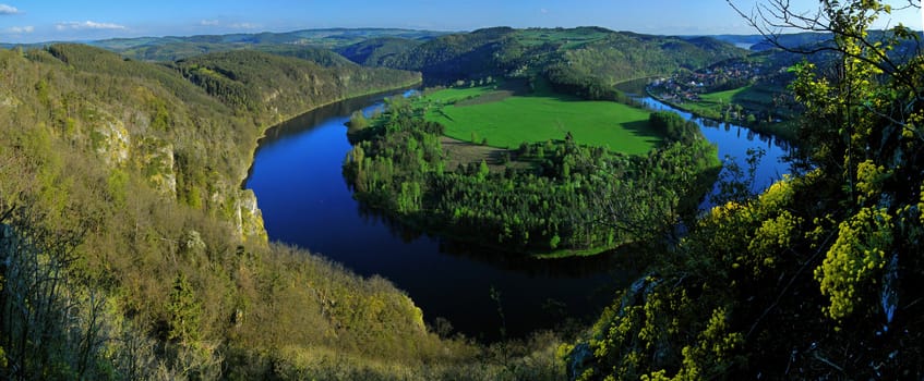 Horseshoe bend of the river Vltava in the Czech republic