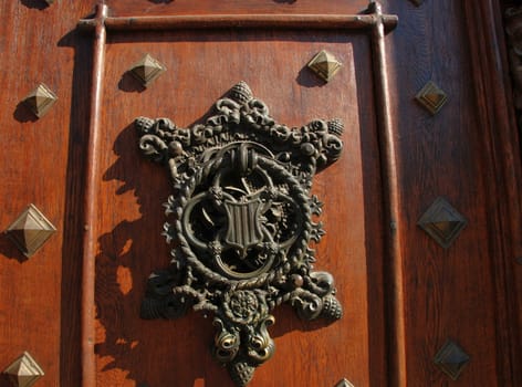 Ancient metal decorative door handles
