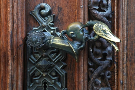 Ancient metal decorative door handles