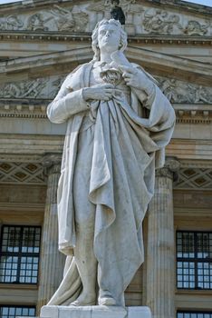 Statue of Germany's poet Schiller in front of the Konzerthaus, Berlin