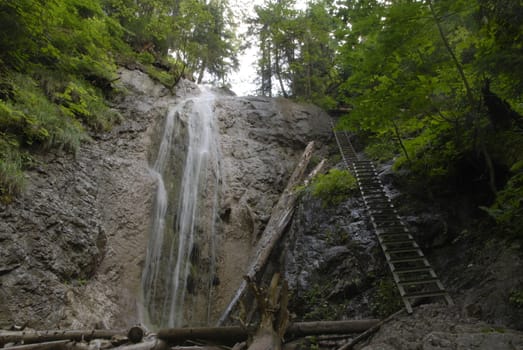 One of the many waterfalls in the Slovakian paradise natural park