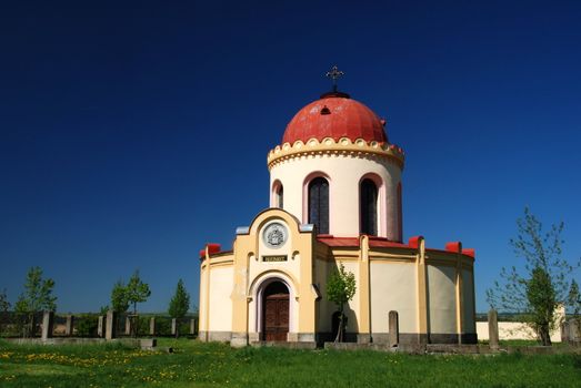 Small Czech catholic chapel near the country town of Nectiny