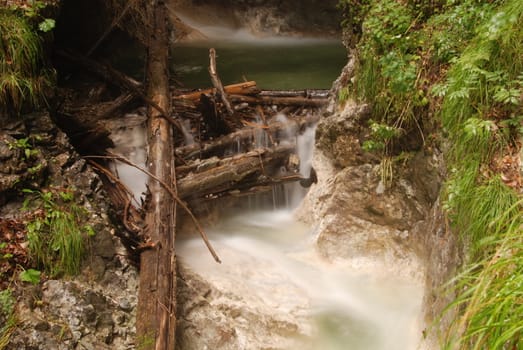 One of the many waterfalls in the Slovakian paradise natural park