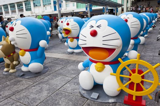 HONG KONG - AUG 13: Hong Kong Largest Doraemon Exhibition is appearing in Harbour city, Hong Kong on 13 August, 2012. It is the early celebration of Doraemon's birth – 100 years early.