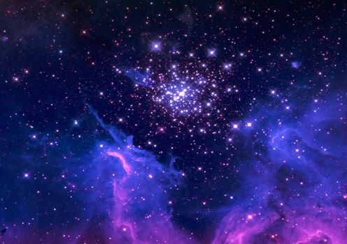 Far space being shone nebula as abstract background